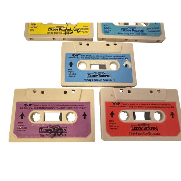 Teddy Ruxpin Cassettes Winter Water Safety Wooly Lullabies Tweeg Bounders - Picture 3 of 5